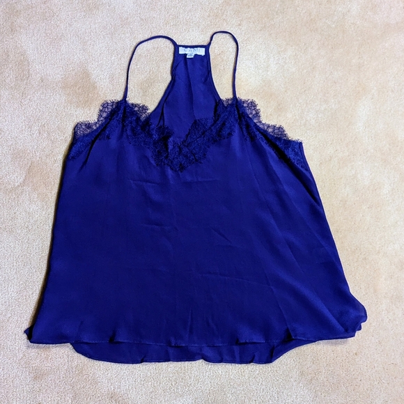Dark Purple CAMI NYC Silk & Lace Razorback Camisole‎ | Size M - Picture 1 of 9